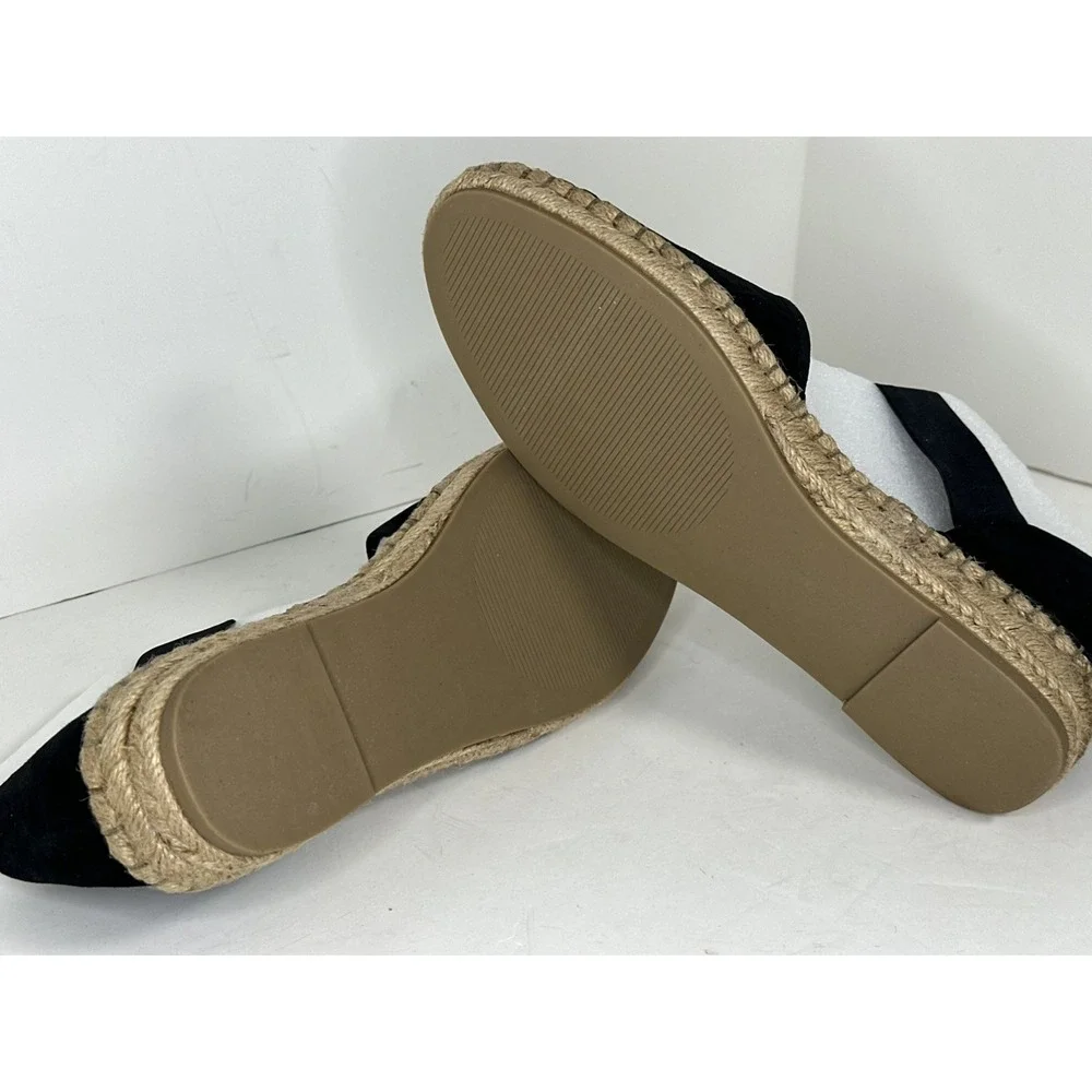 Steven by Steve Madden Women's Black Suede Casandra‎ Espadrille Flats Size 8